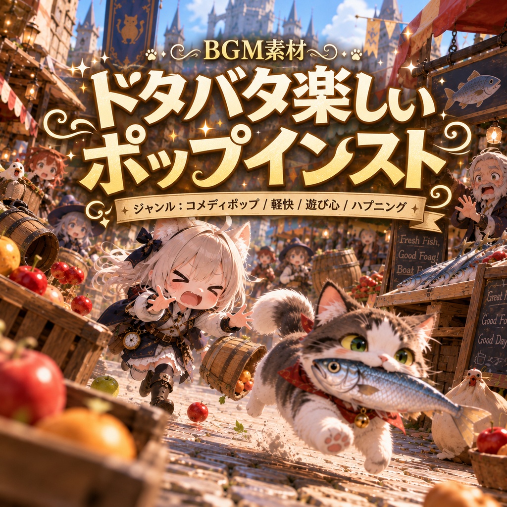 【配信・動画用BGM】ドタバタ楽しいポップインスト VTuber雑談・YouTube向けコミカルBGM|商用利用可