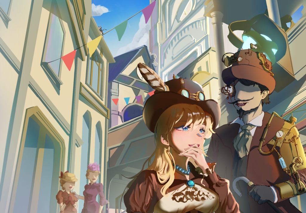 スチームパンクスタイルなお祭り アクリルブロック