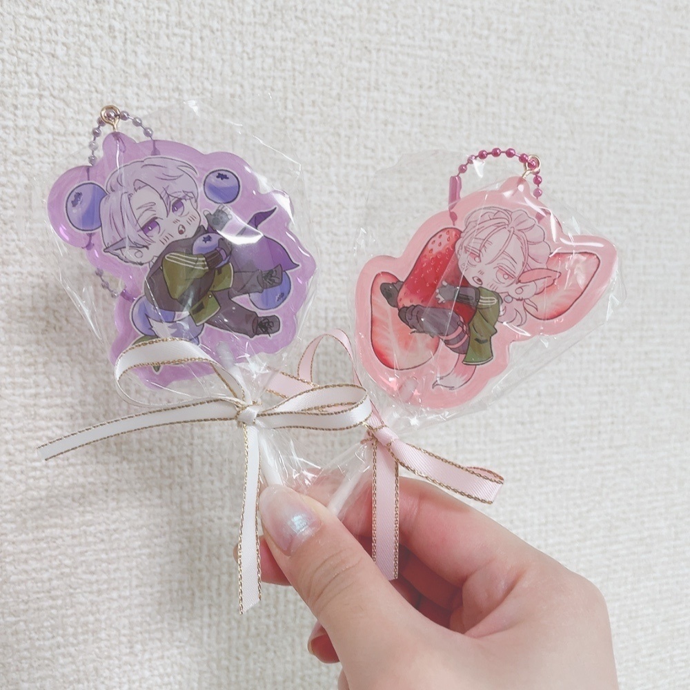 棒付きキャンディ型アクキー(ぶるーべりー味)