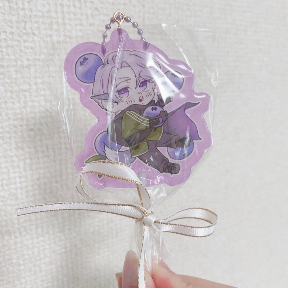 棒付きキャンディ型アクキー(ぶるーべりー味)