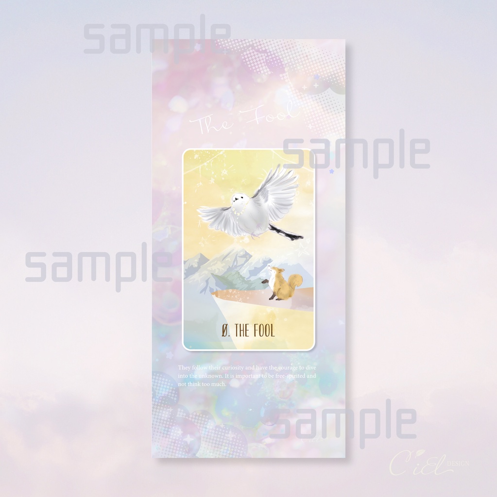 〈スマホ待受・壁紙〉 シマエナガタロットカード 「THE FOOL」