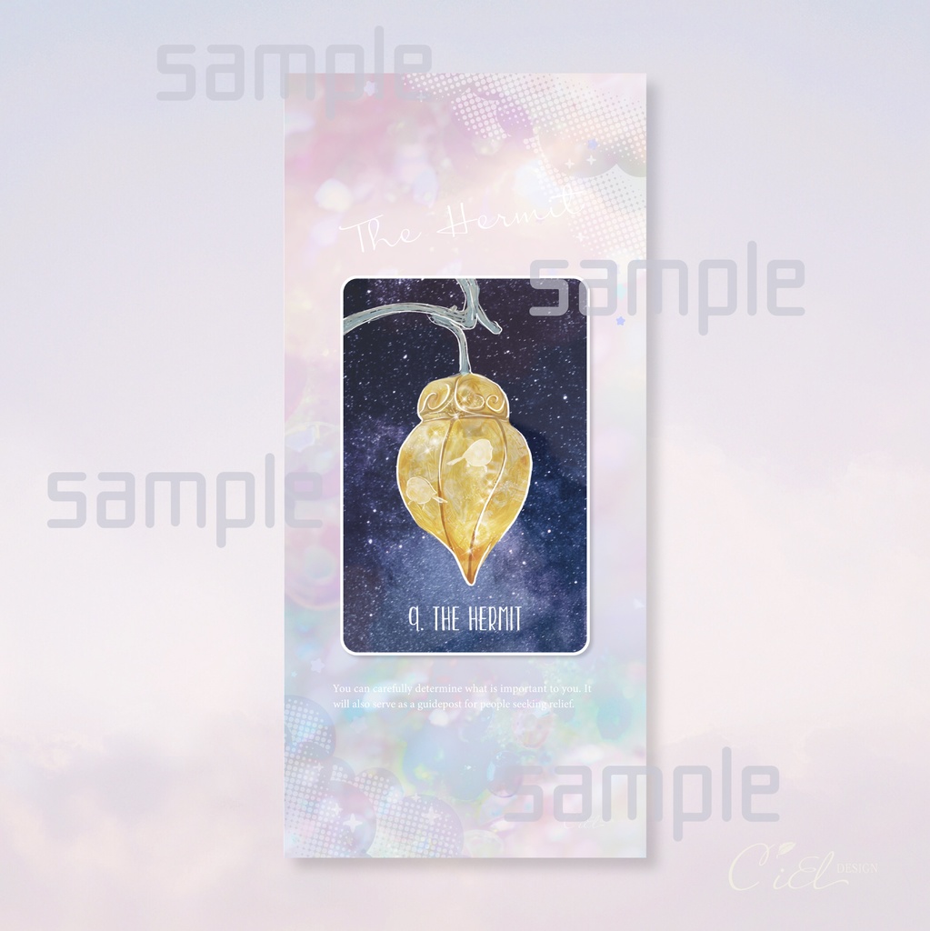 〈スマホ待受・壁紙〉 シマエナガタロットカード 「THE HERMIT」