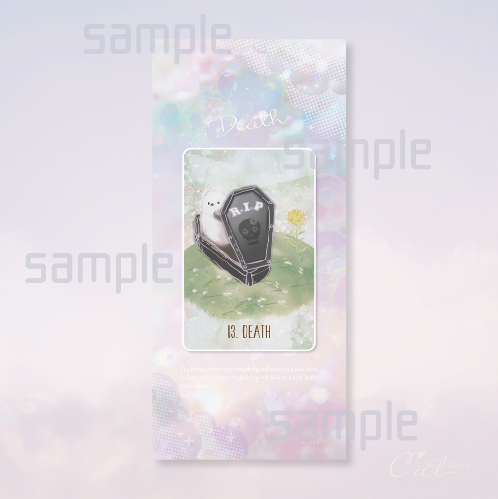〈スマホ待受・壁紙〉 シマエナガタロットカード 「DEATH」