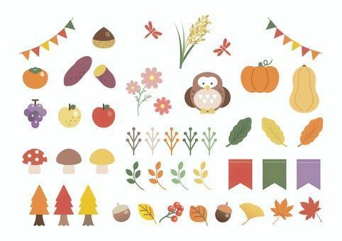 秋の植物自然セットイラスト ななの屋 Booth