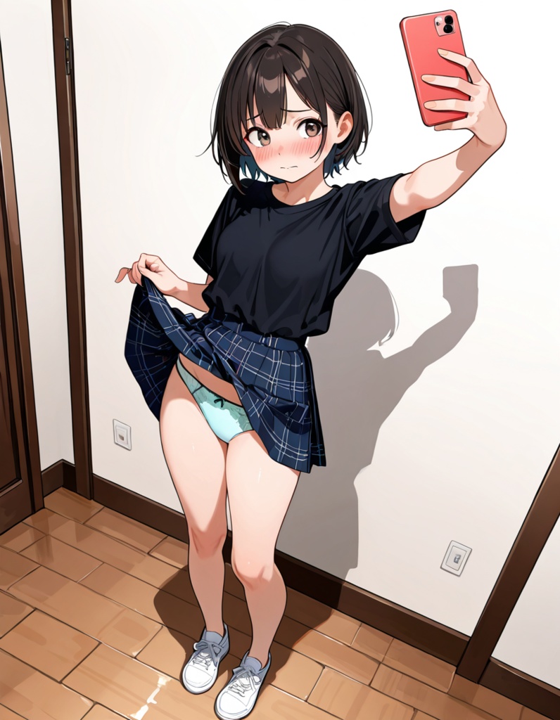 自撮りでパンツを見せてくれる女の子達