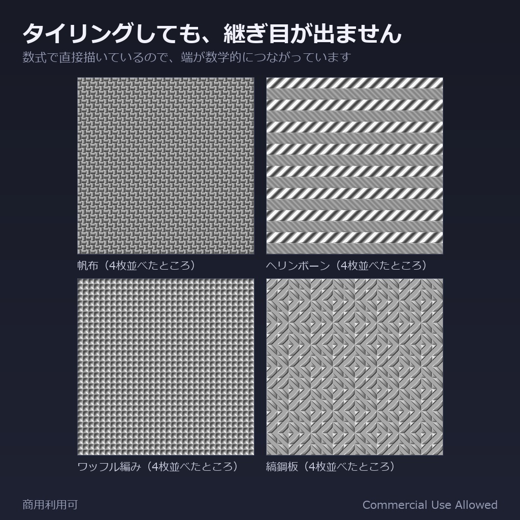 【商用利用可】布のノーマルマップ素材集 13種|織り・編み・金属/PC2048+Quest1024・継ぎ目なし・lilToon対応