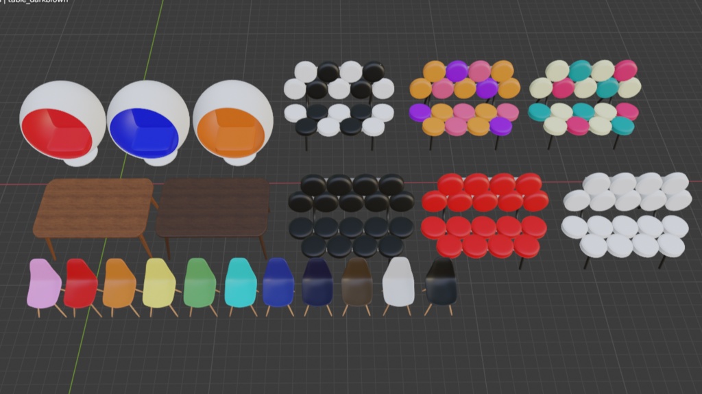 モダンなミッドセンチュリー風家具セット(22点)