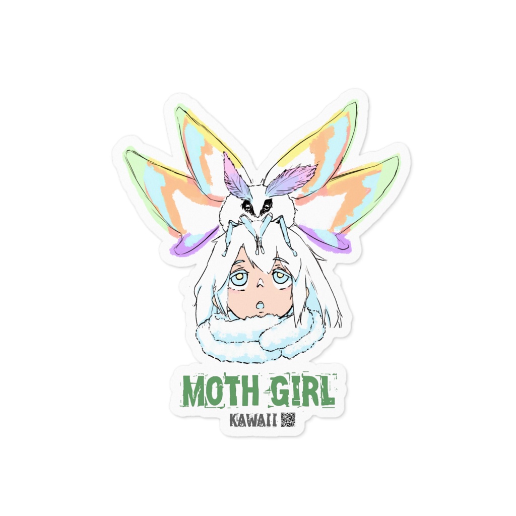 MothGirlステッカー_100 x 100 (mm)