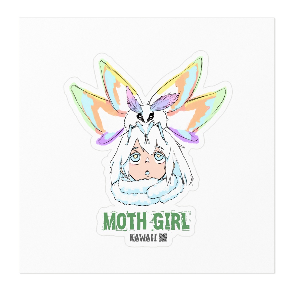 MothGirlステッカー_100 x 100 (mm)