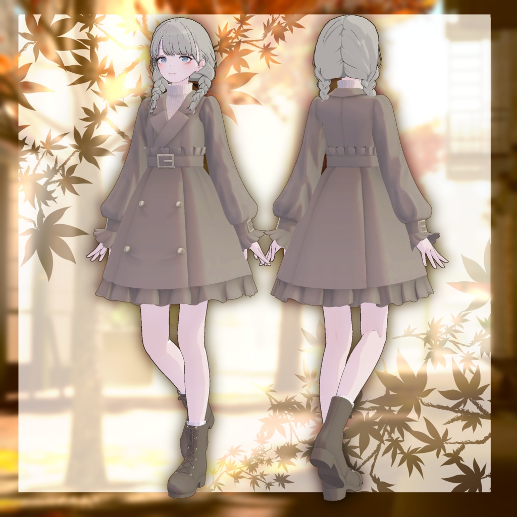 【4アバター対応】オータムトレンチコーデ