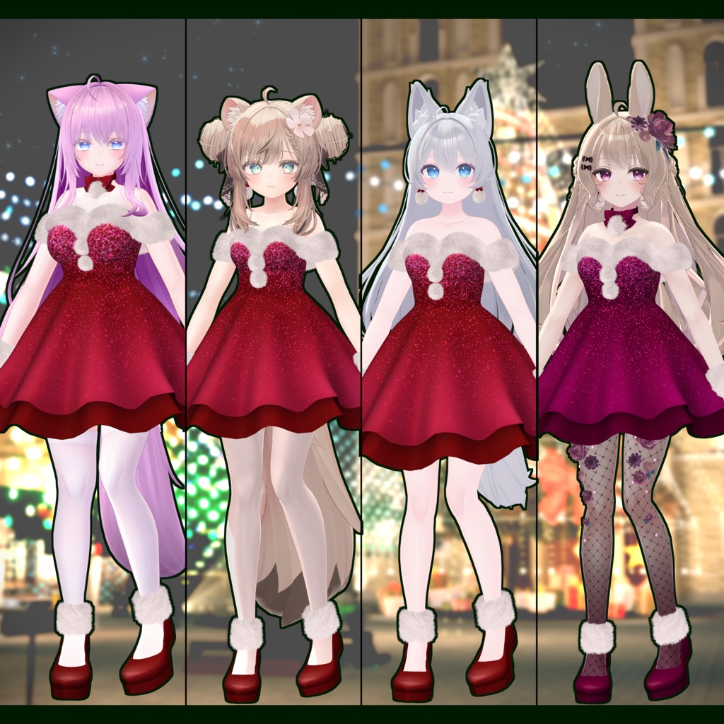 【14アバター対応】クリスマスドレス