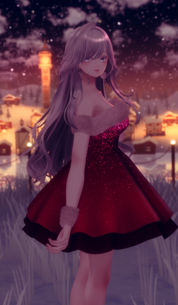 【14アバター対応】クリスマスドレス