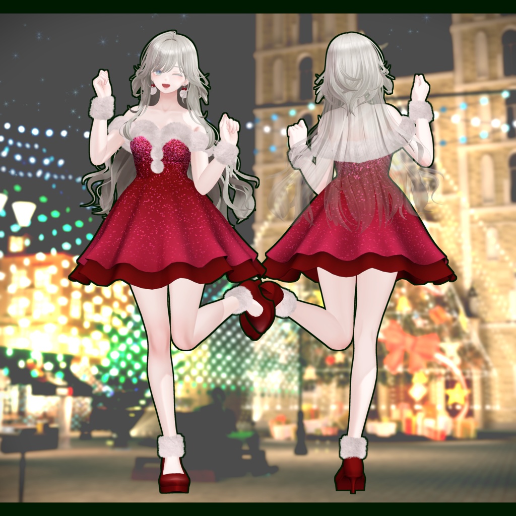 【14アバター対応】クリスマスドレス