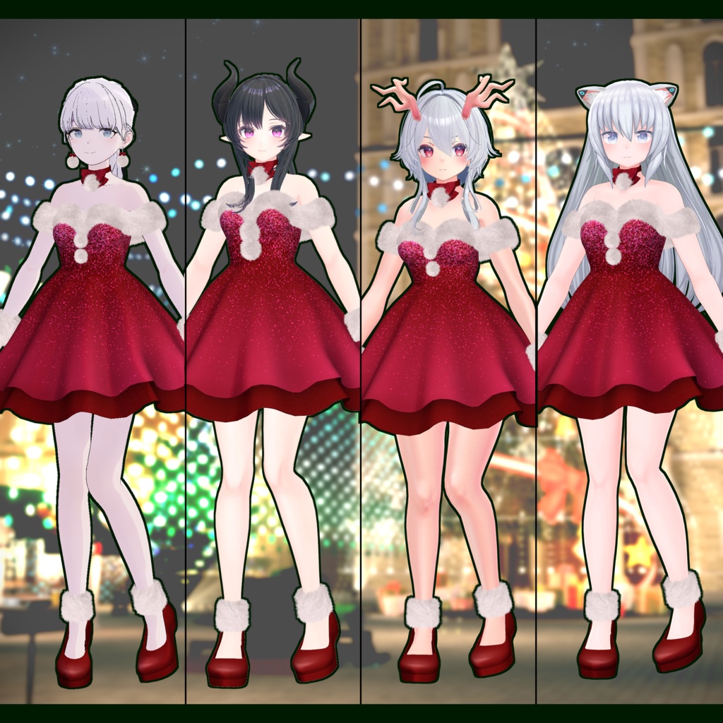 【14アバター対応】クリスマスドレス