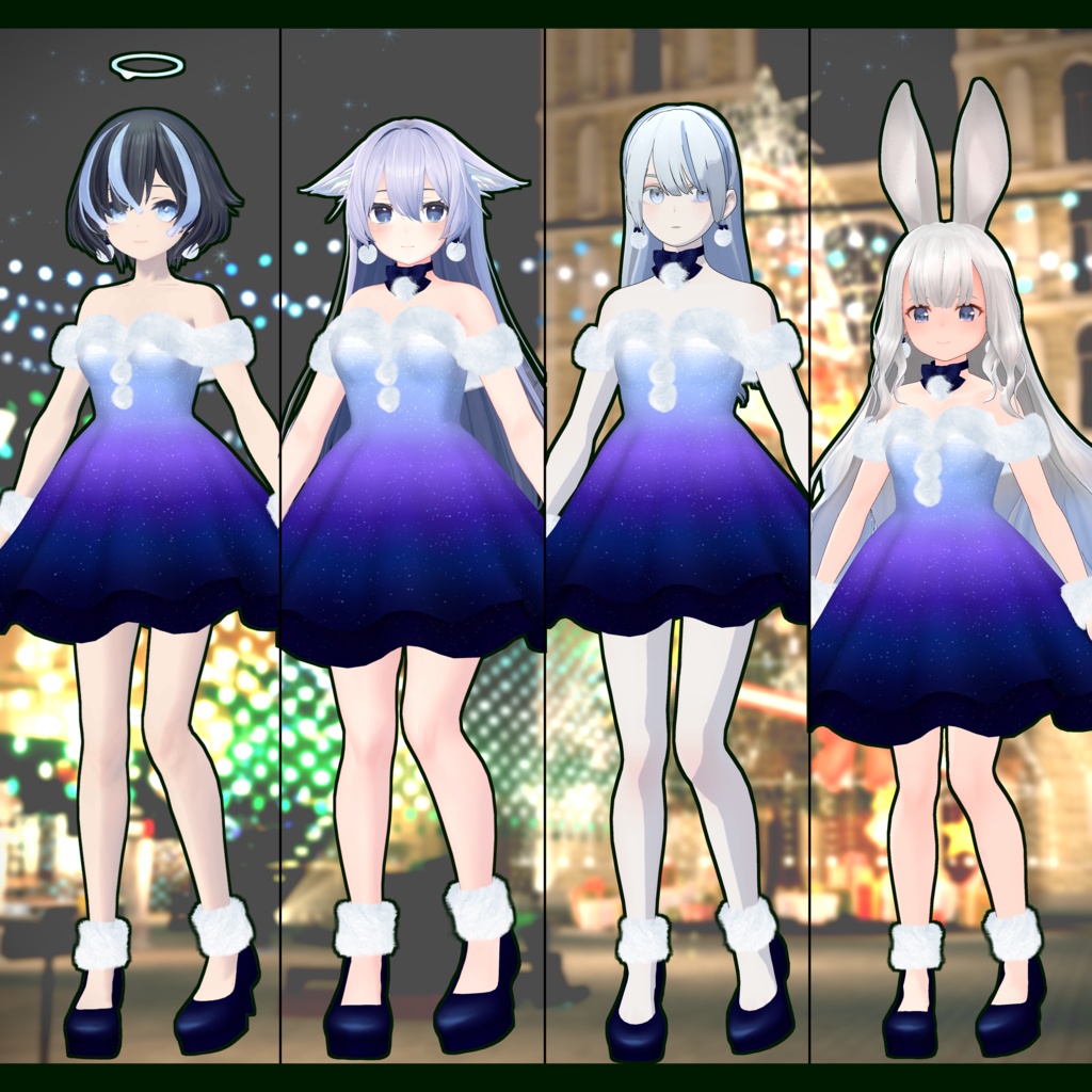 【14アバター対応】クリスマスドレス