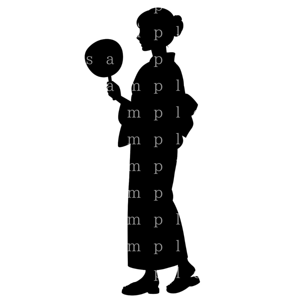 【黒一色・高精度】女性全身シルエット素材集(透過PNG・50点セット)