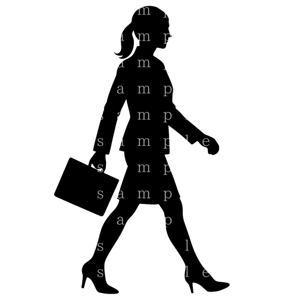 【黒一色・高精度】女性全身シルエット素材集(透過PNG・50点セット)