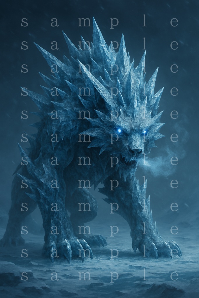 氷属性モンスター素材|商用OK・背景付き一枚絵(AI生成)
