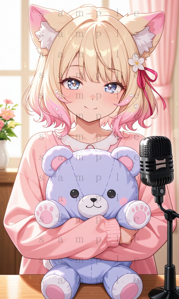 🎧【商用利用OK・著作権フリー】配信ガールズAIイラスト2枚セット