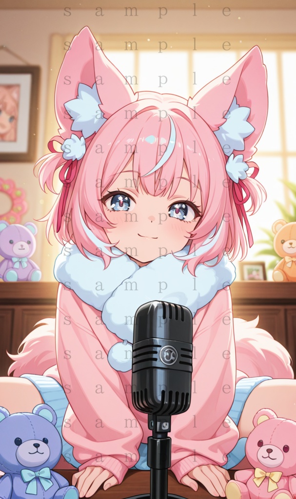 🎧【商用利用OK・著作権フリー】配信ガールズAIイラスト2枚セット