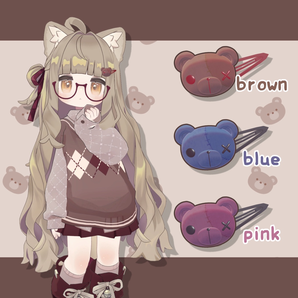 【無料】くまちゃんヘアピン