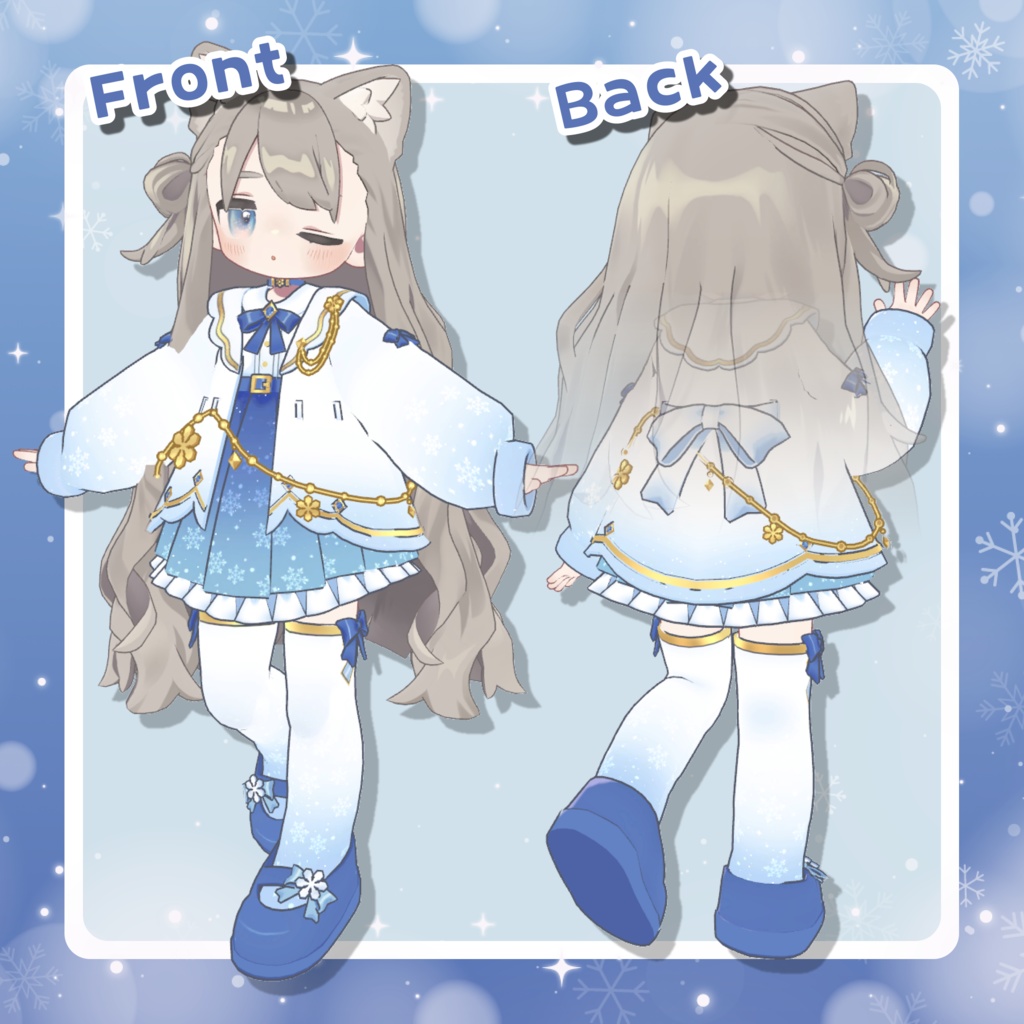 【SALE!】ゆきいろフローズン❄️【まめふれんず・えも研・ネメシス対応】衣装