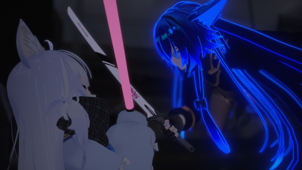 【二刀流!ワールド固定!別モデルでの流用可能!】取り出しギミック設定済み!置けるレーザーブレード