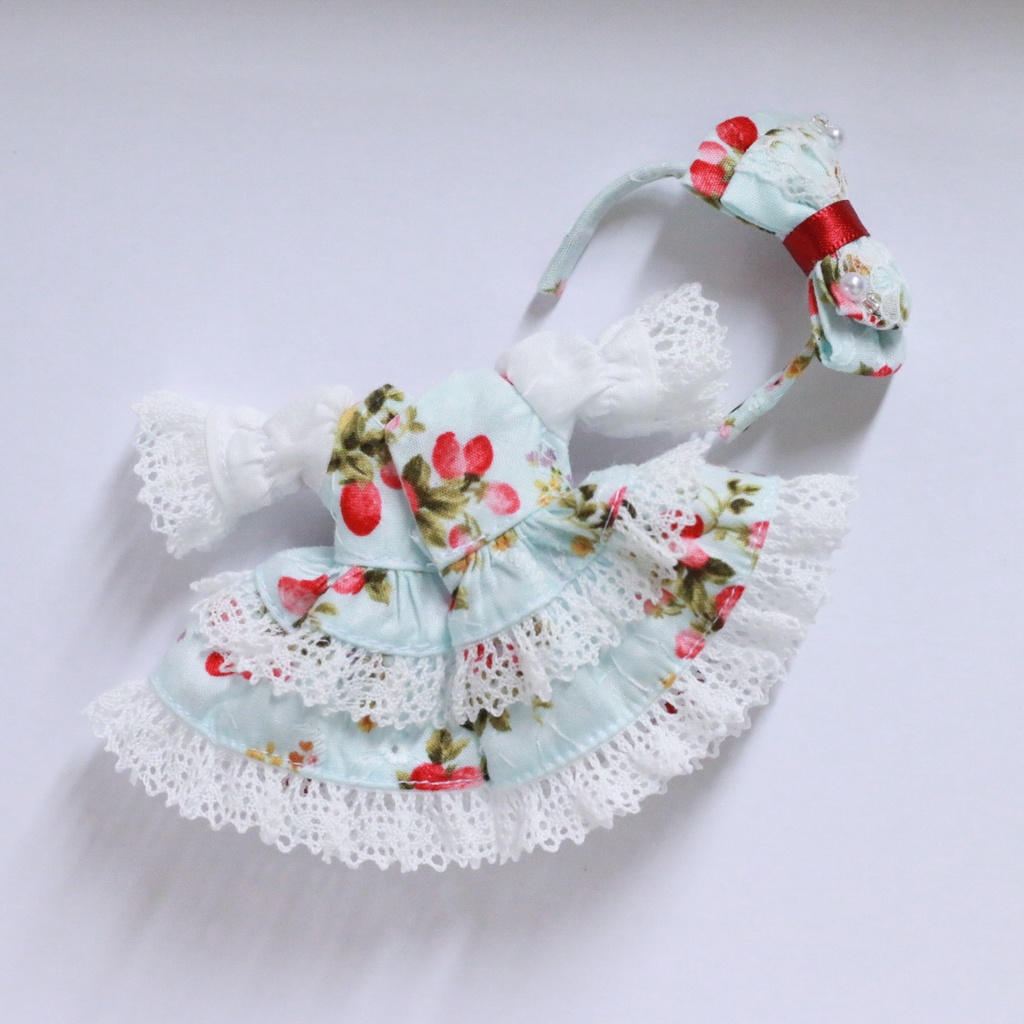 苺柄ワンピース②赤 オビツ11 服