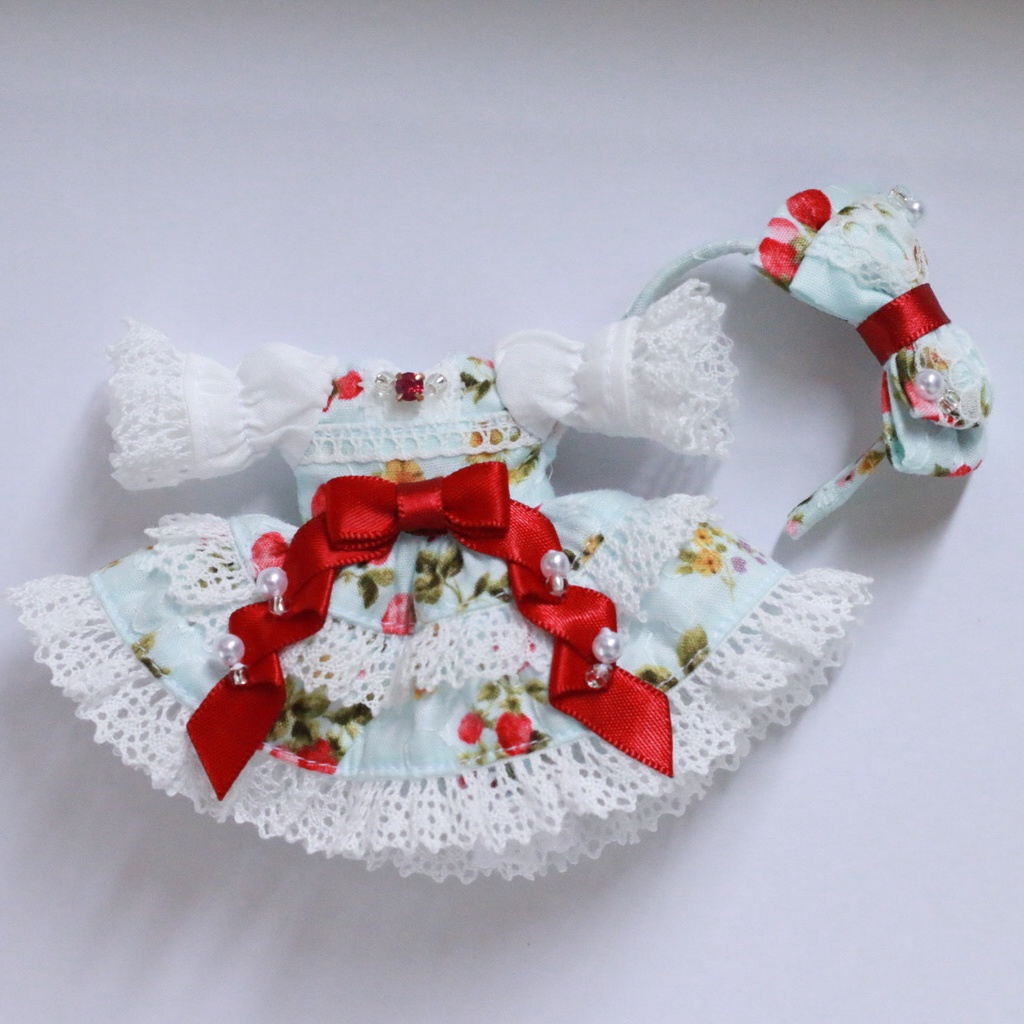 苺柄ワンピース②赤 オビツ11 服