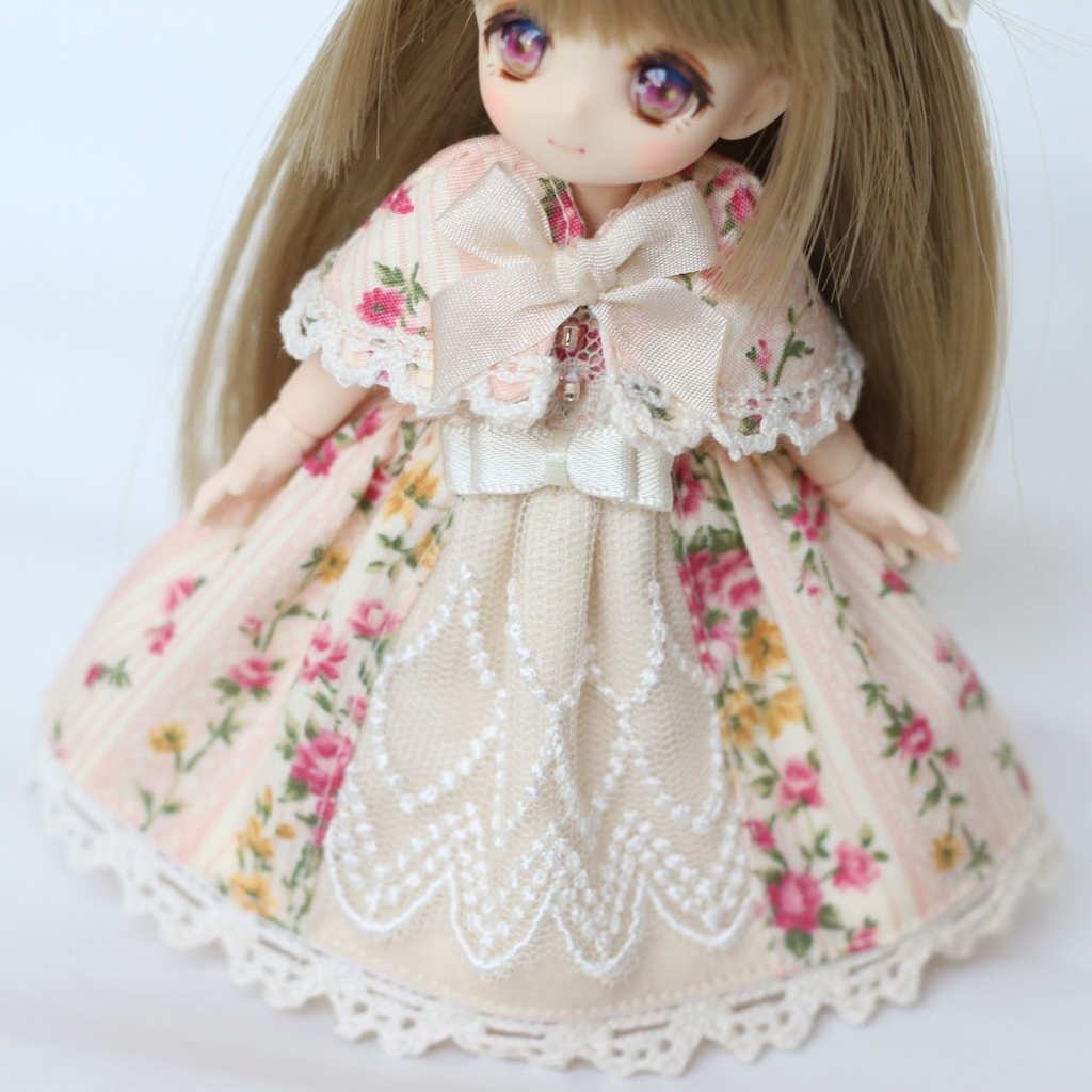 オビツ11 ケープ付きワンピース クラシカルローズ