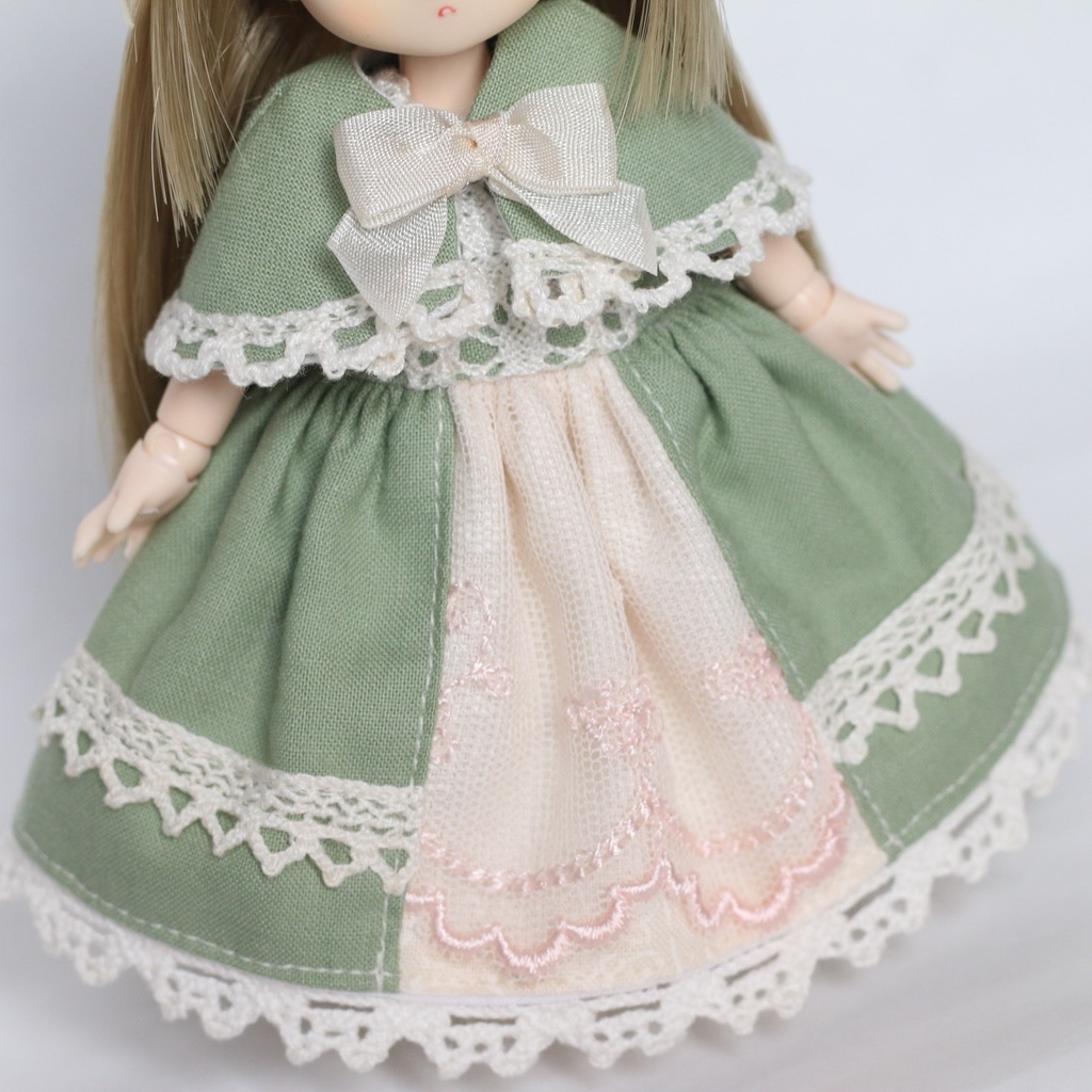 オビツ11 ケープ付きワンピース リーフグリーン