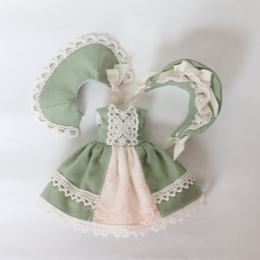 オビツ11 ケープ付きワンピース リーフグリーン