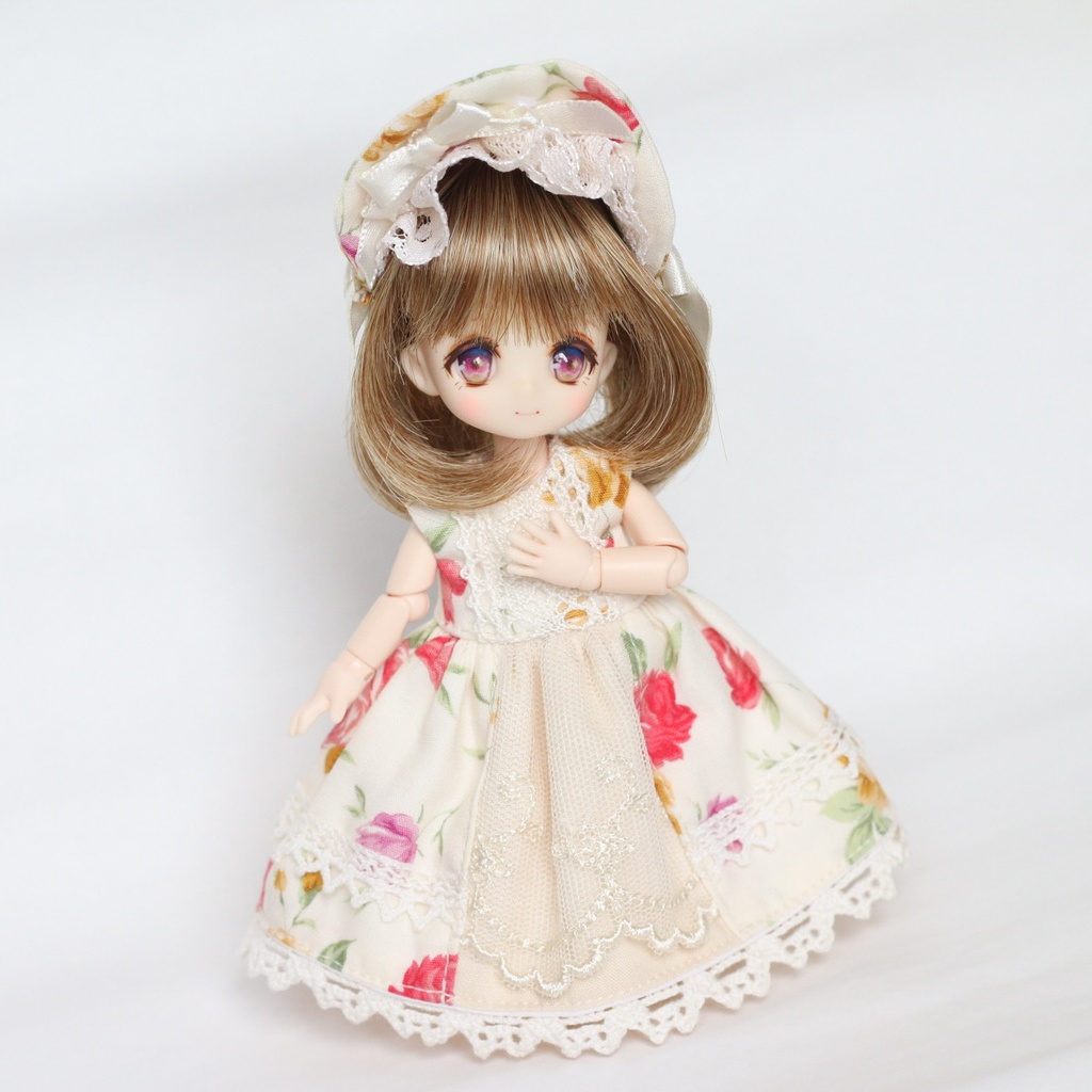 オビツ11 ケープ付きワンピース ローズ