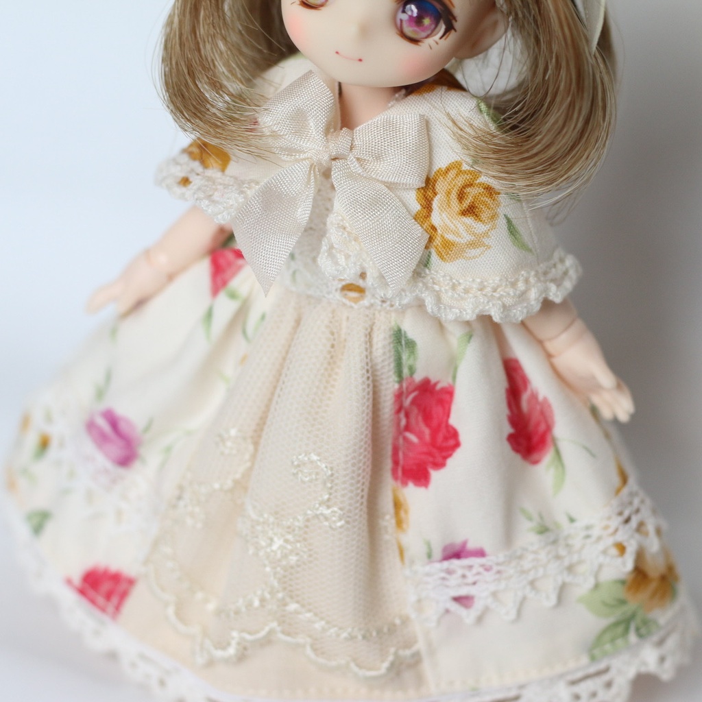 オビツ11 ケープ付きワンピース ローズ