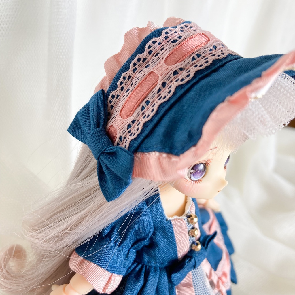 【オビツ11/ピコP】ロイヤルワンピース インディゴブルー×コーラル