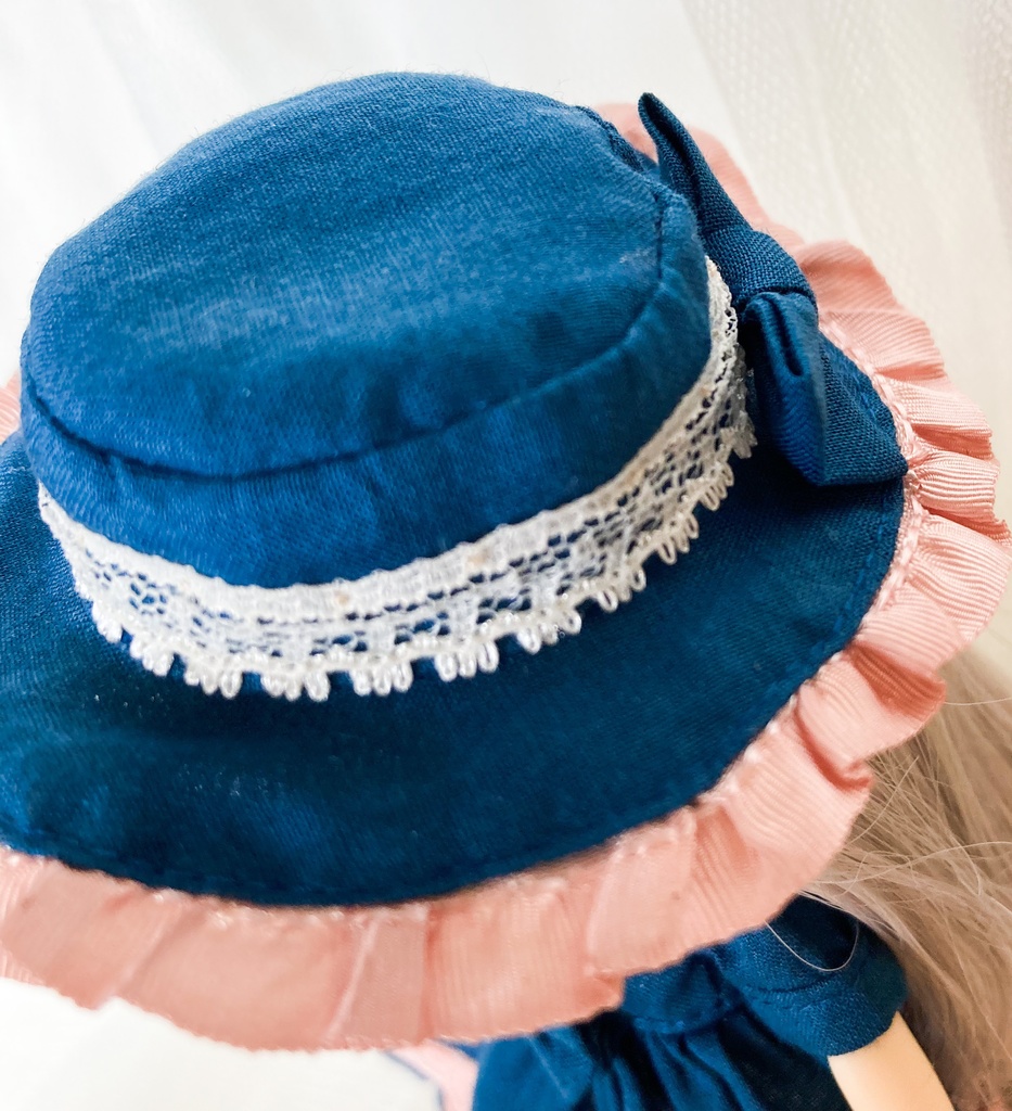 【オビツ11/ピコP】ノーブルワンピース インディゴブルー×コーラル