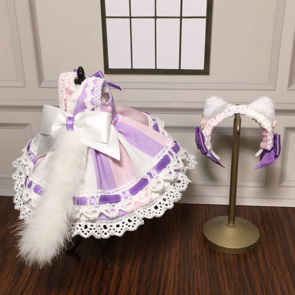 ロマンティックロリータしっぽ付き・ メルティパステル ねこみみ