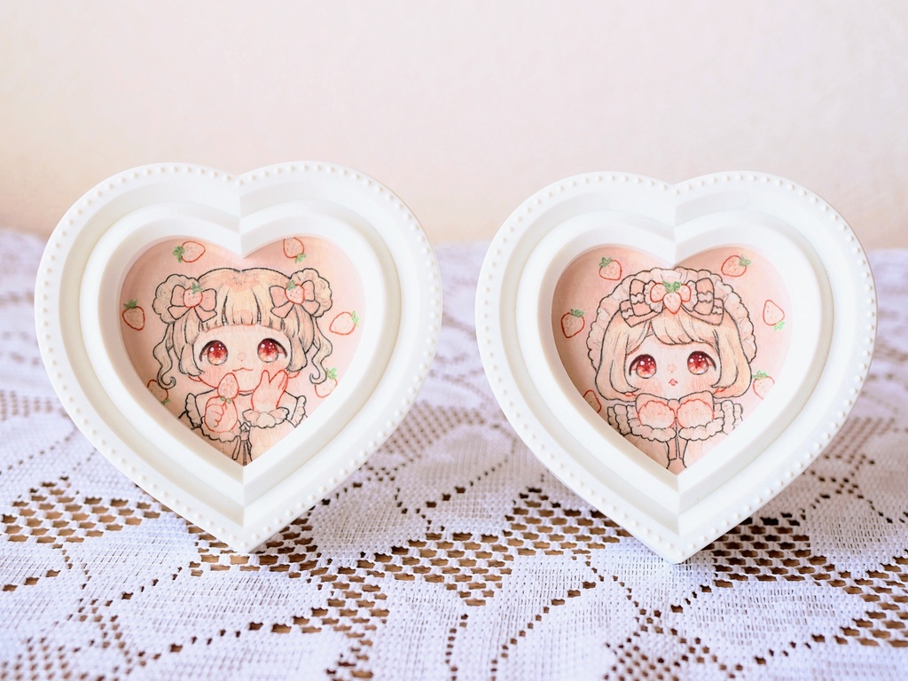 ミニ原画 しろいちご ベサニー&マーシー