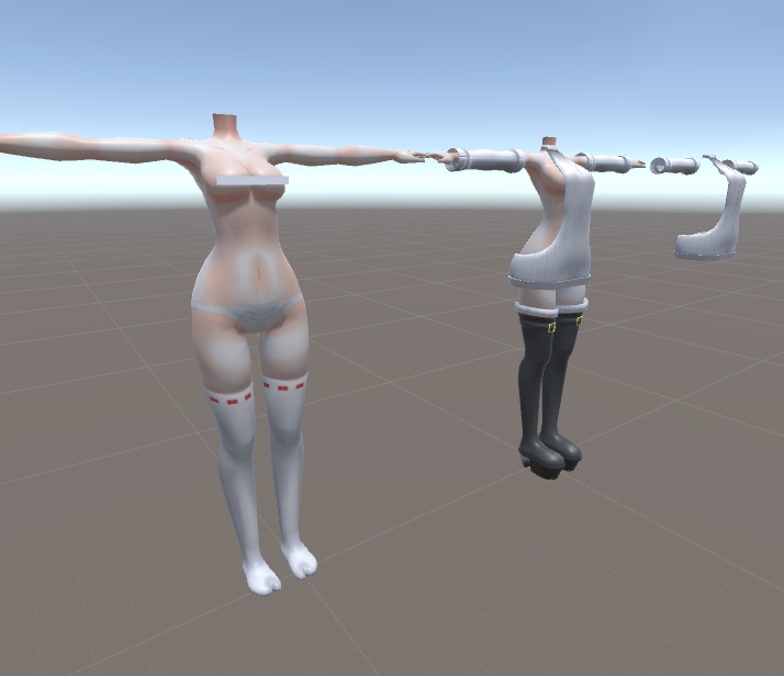 MikokoModel向け3Dデータ「例のセーター+MikokoModel改変素体」スキニング済み