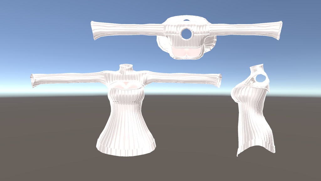 スキニング済み3D衣装「例のタートルネックセーター(胸メッシュ付)」