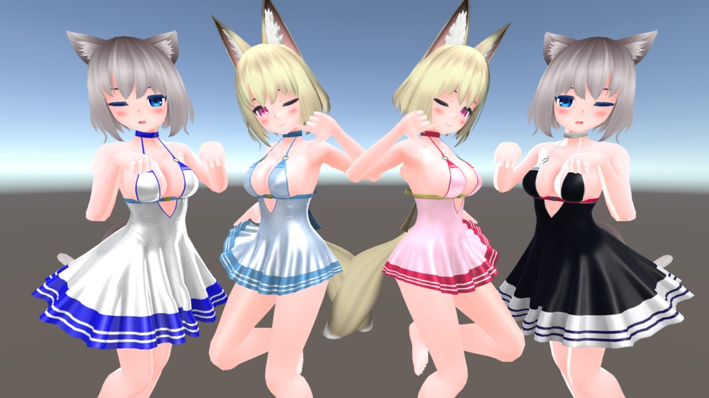 【Ver1.31】3D衣装 ワンピースドレス【キッシュ用素体用】