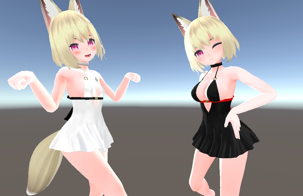 【Ver1.31】3D衣装 ワンピースドレス【キッシュ用素体用】