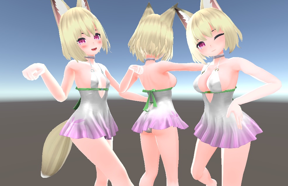 【Ver1.31】3D衣装 ワンピースドレス【キッシュ用素体用】