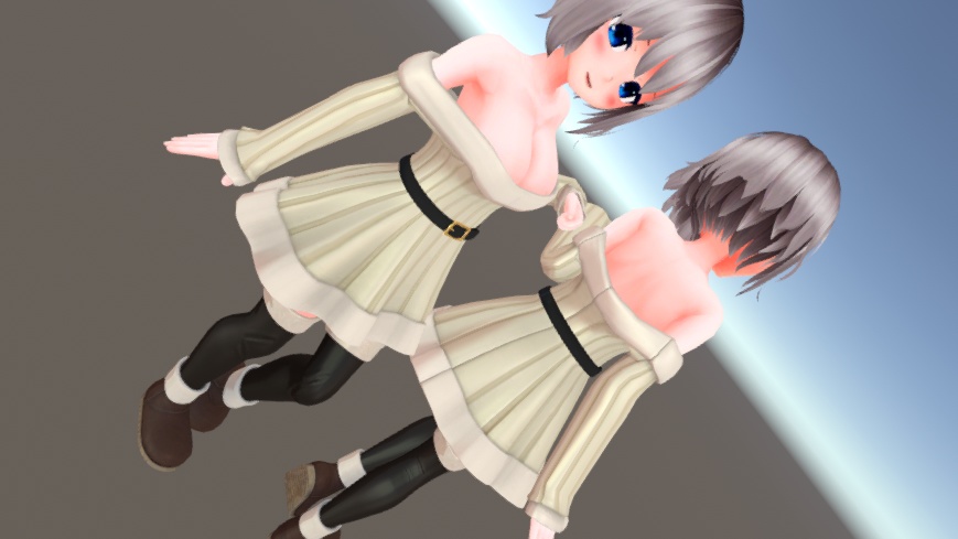 3D衣装「オフショルダーワンピース」3アバター対応【舞夜/ここあ/キッシュ用素体/たわわ/猫山苗対応】