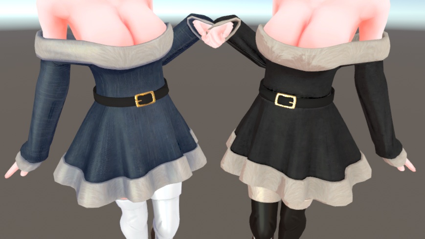 3D衣装「オフショルダーワンピース」3アバター対応【舞夜/ここあ/キッシュ用素体/たわわ/猫山苗対応】