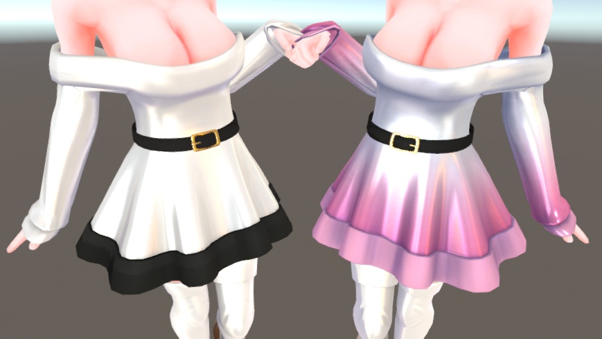 3D衣装「オフショルダーワンピース」3アバター対応【舞夜/ここあ/キッシュ用素体/たわわ/猫山苗対応】