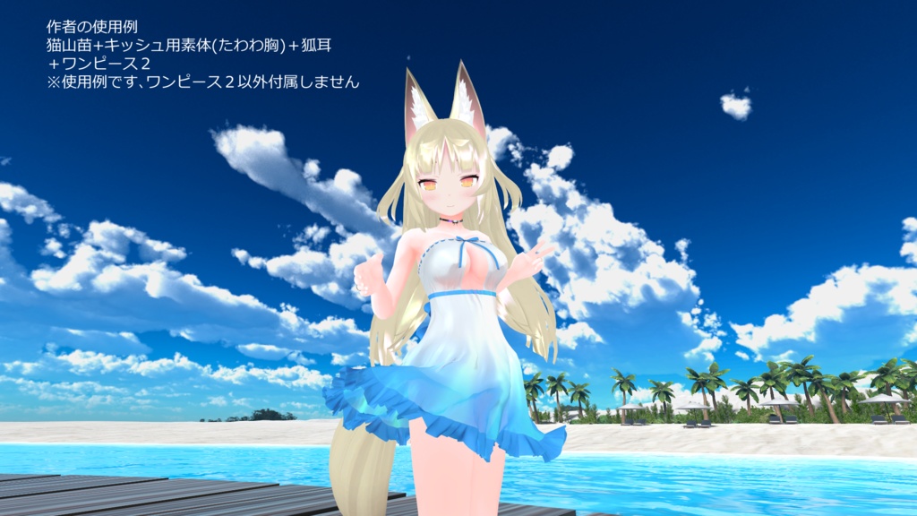 3D衣装「ワンピース2」キッシュ用素体標準/たわわ胸向け