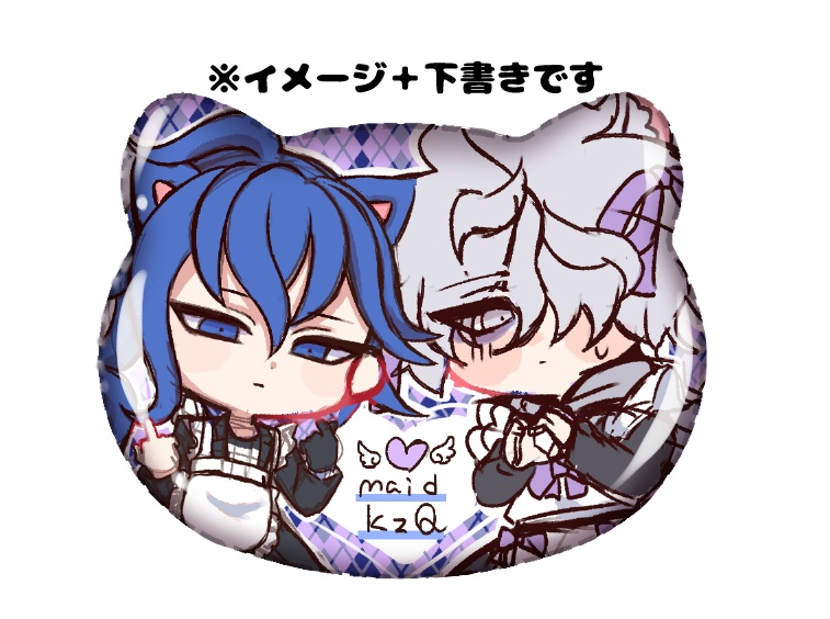 メイド猫カズQ‗猫型缶バッチ