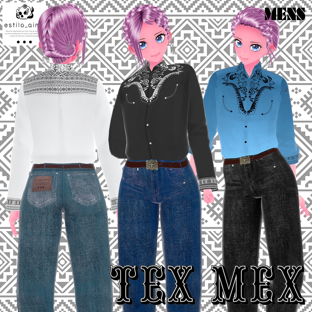 TexMex メンズウェスタンシャツ