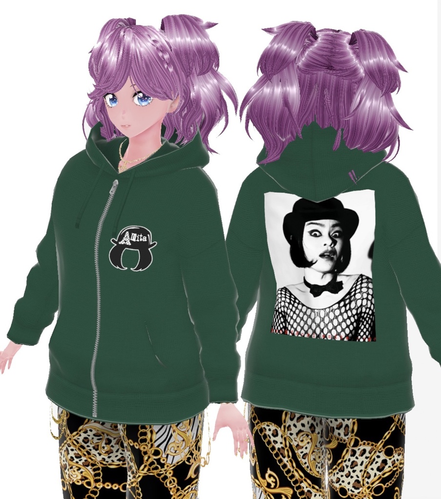 メタあみ太 厚手の生地のやつらジップパーカー(非公式/公認)